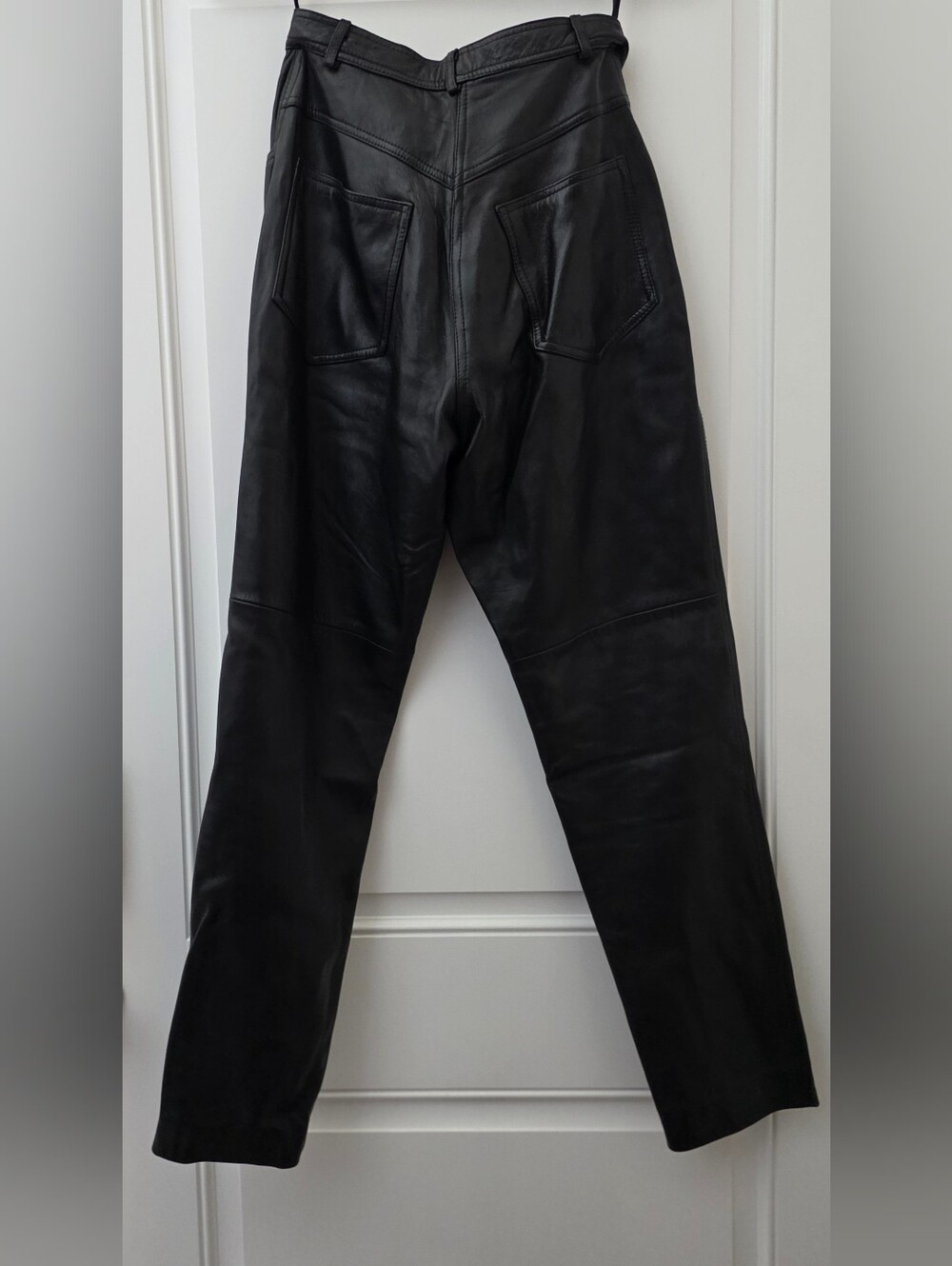 π£ Vintage Rare 90s Black π€ Lambskin Leather ποΈ Bikercore Pants πSize 6 - Picture 12 of 16